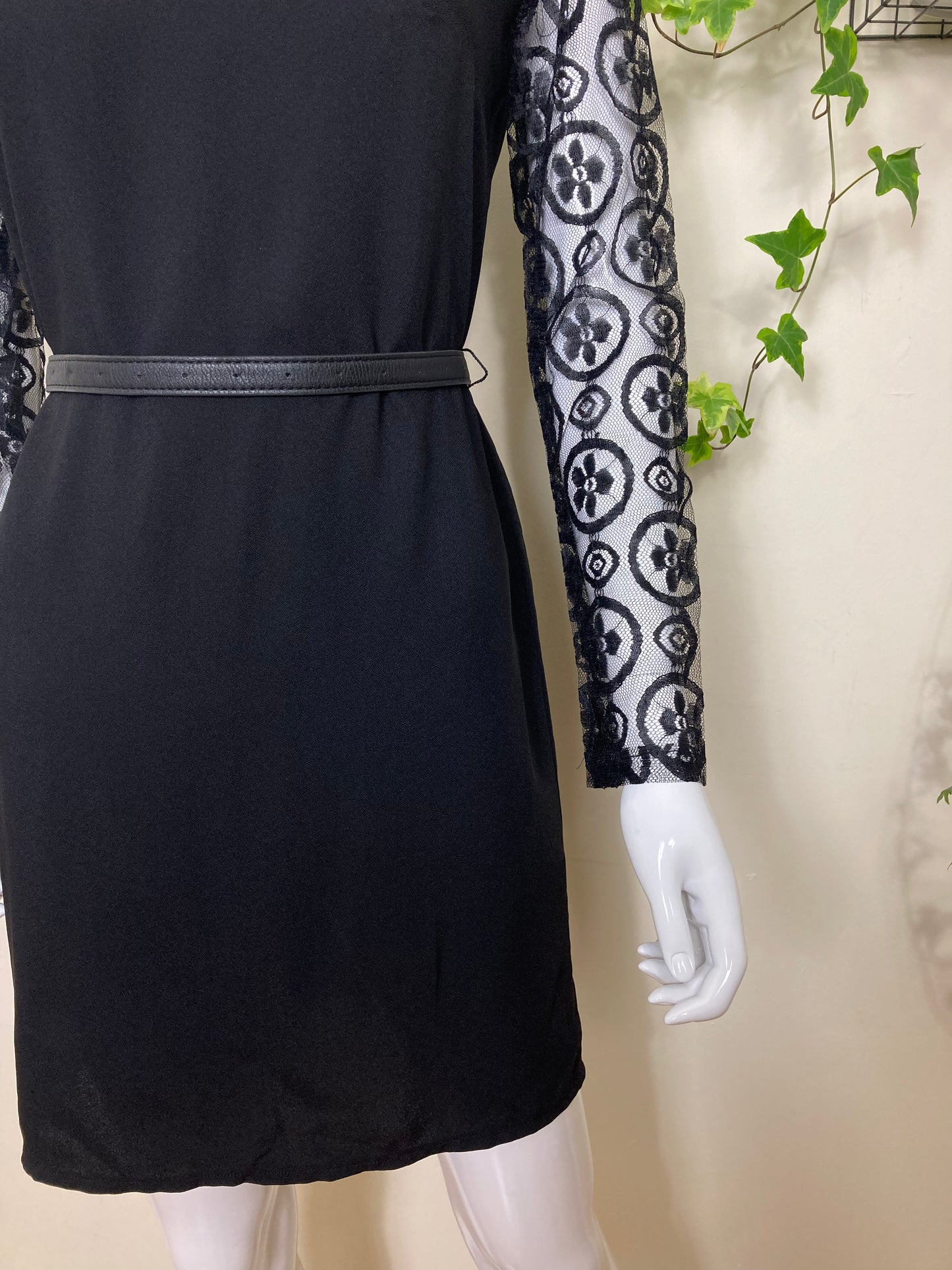 Mini Black Dress With Lace Details