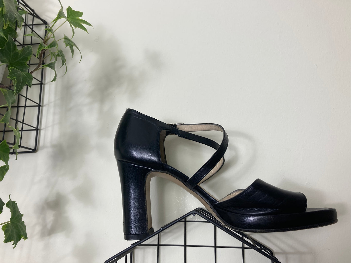 Cross Black Heel Sandals Made in Italy