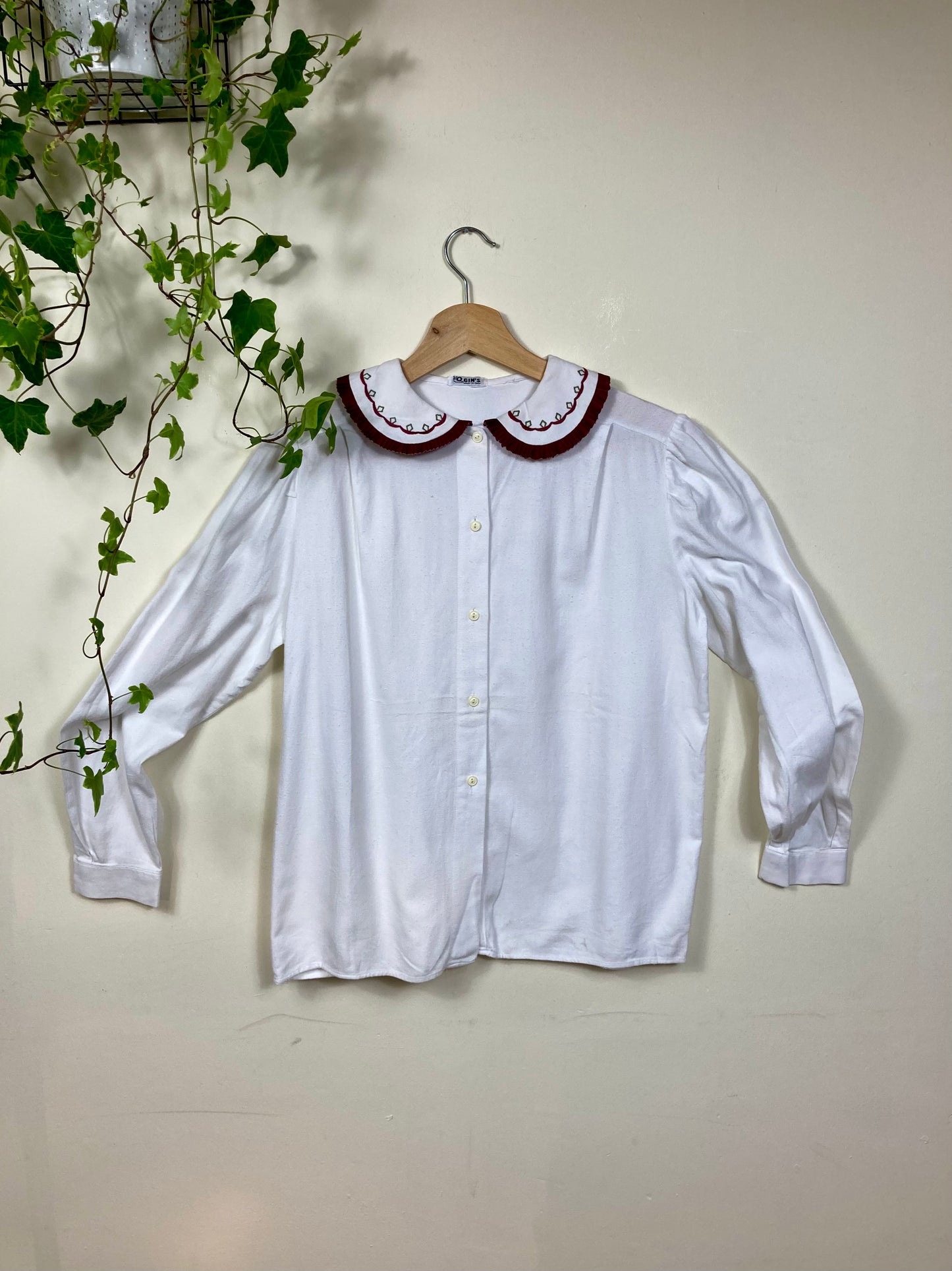 80s Romantic Cotton Blouse