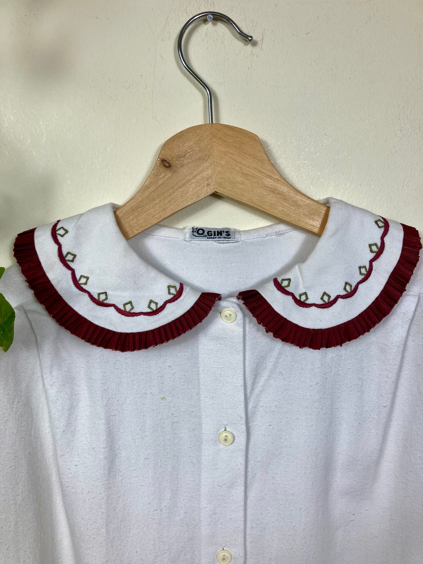 80s Romantic Cotton Blouse