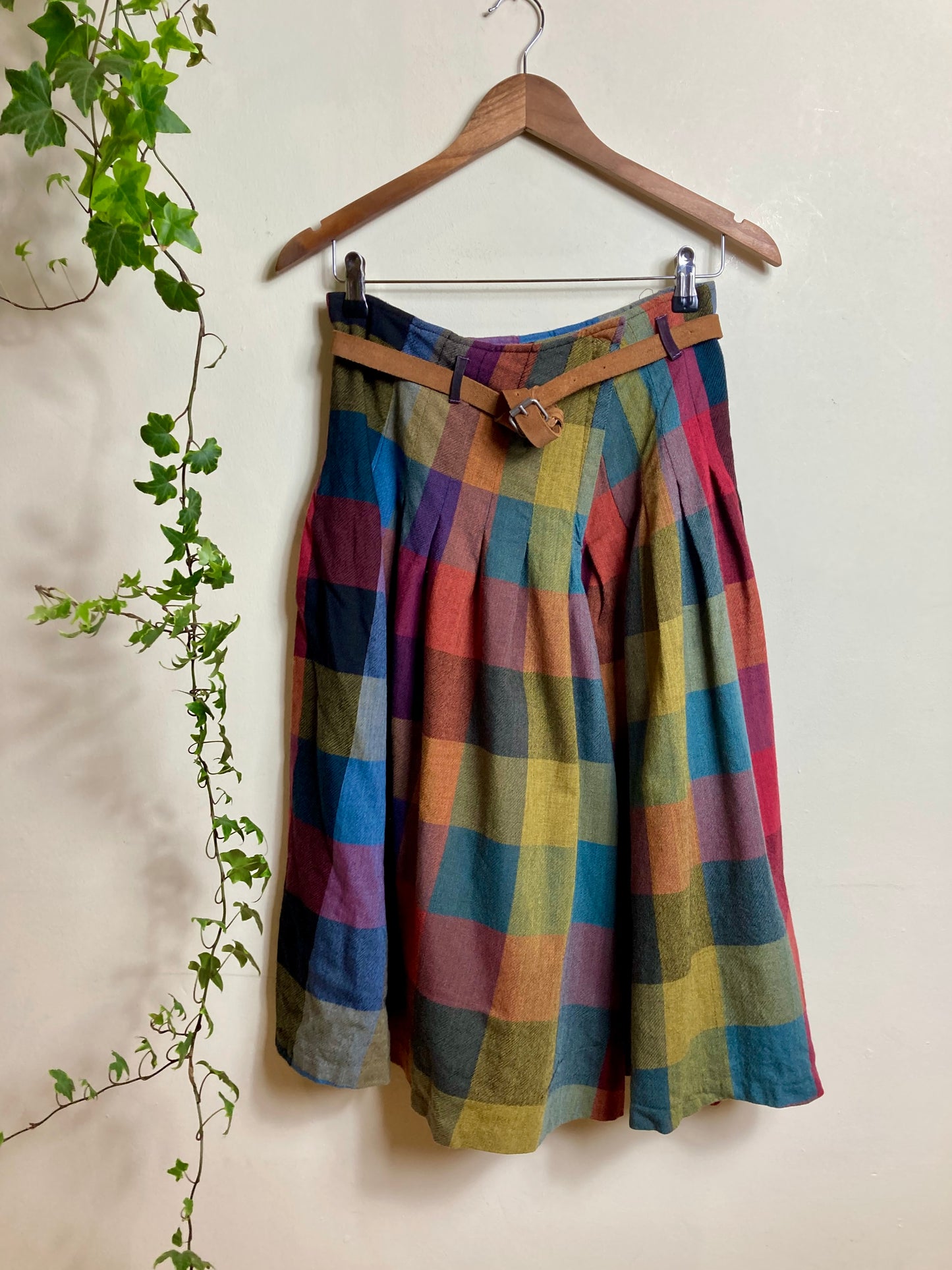 Plaid Midi Skirt-Pants Made in Italy