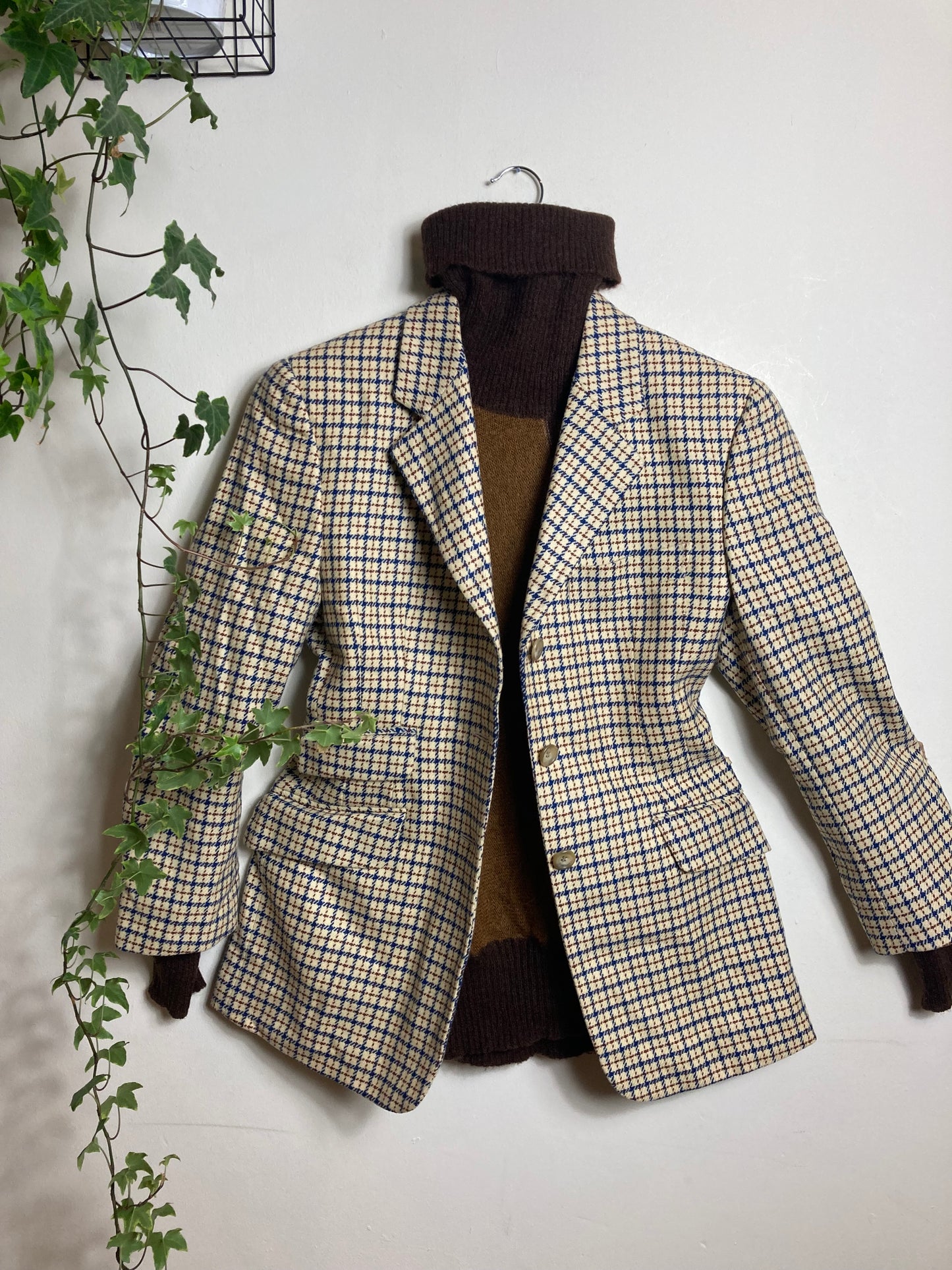 90s Cashmere & Wool Tartan Jacket Made in Italy