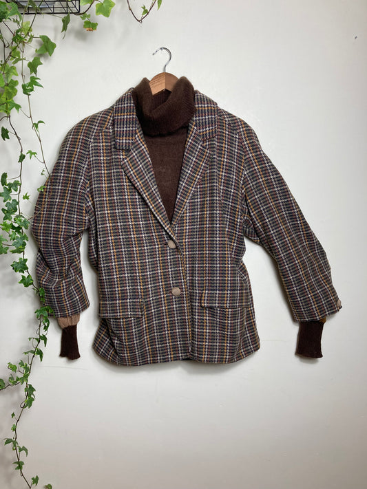 80s Wool Tartan Jacket Made in Italy