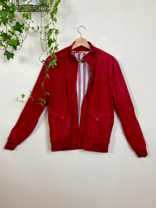 Red Suede Jacket Made in Italy