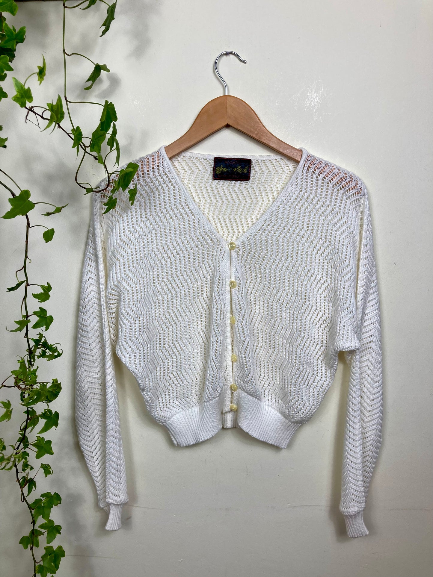 White Crochet Cardigan Made in Italy