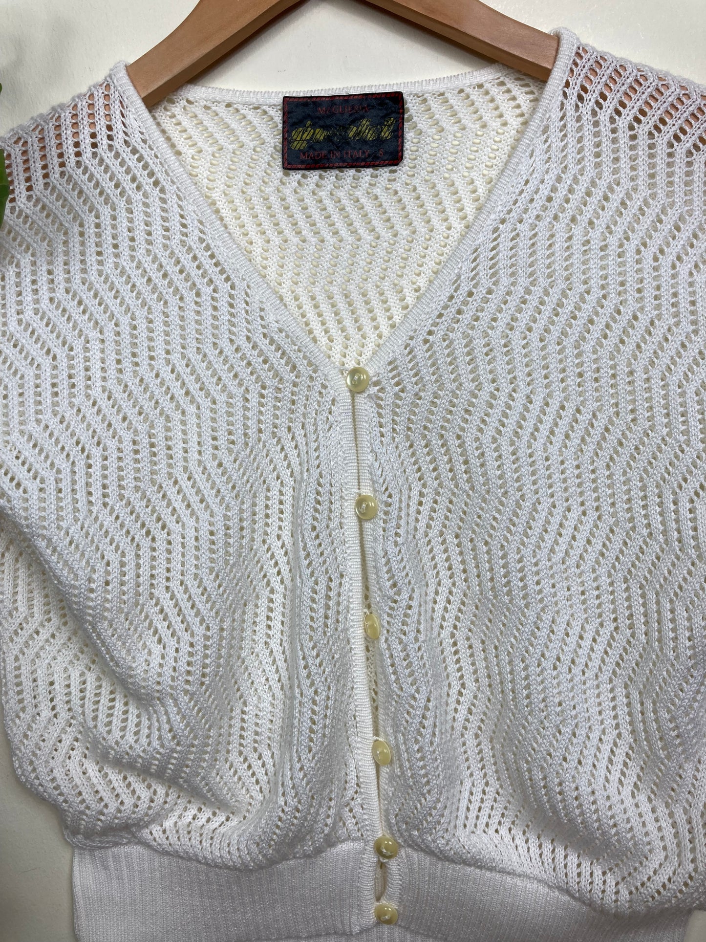 White Crochet Cardigan Made in Italy