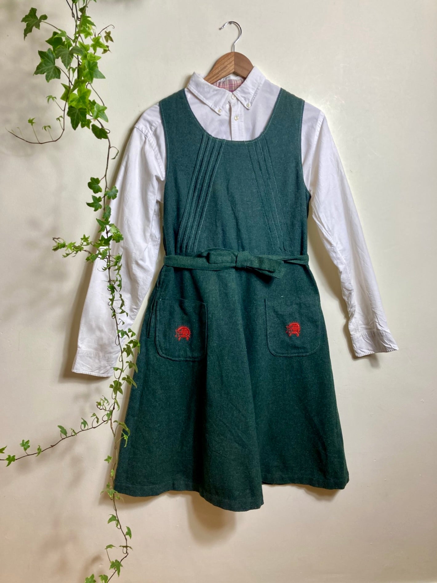 70s Overall Green Dress