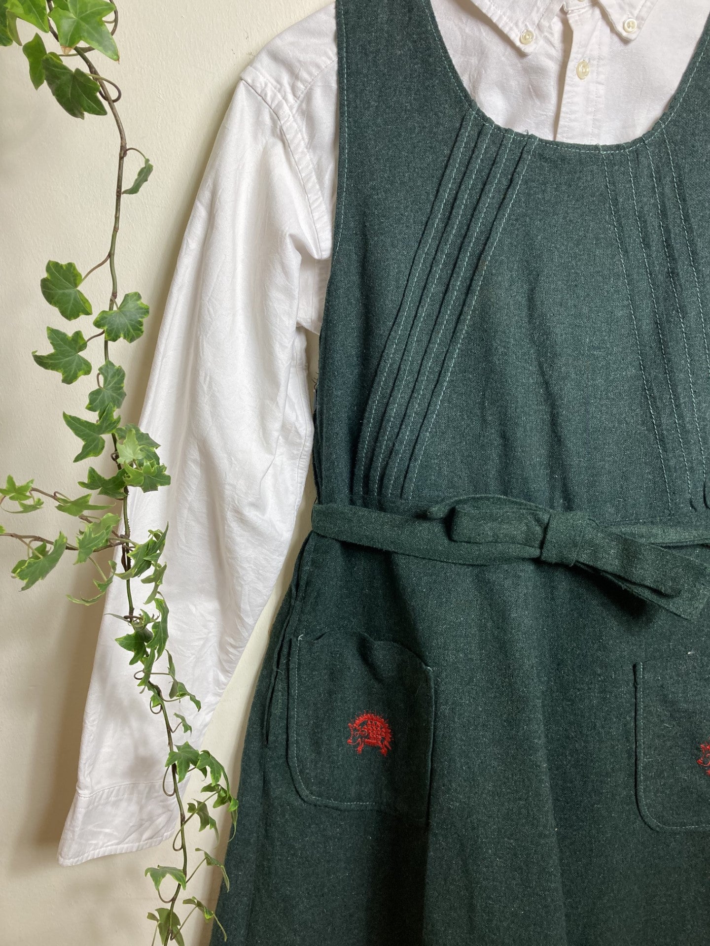 70s Overall Green Dress