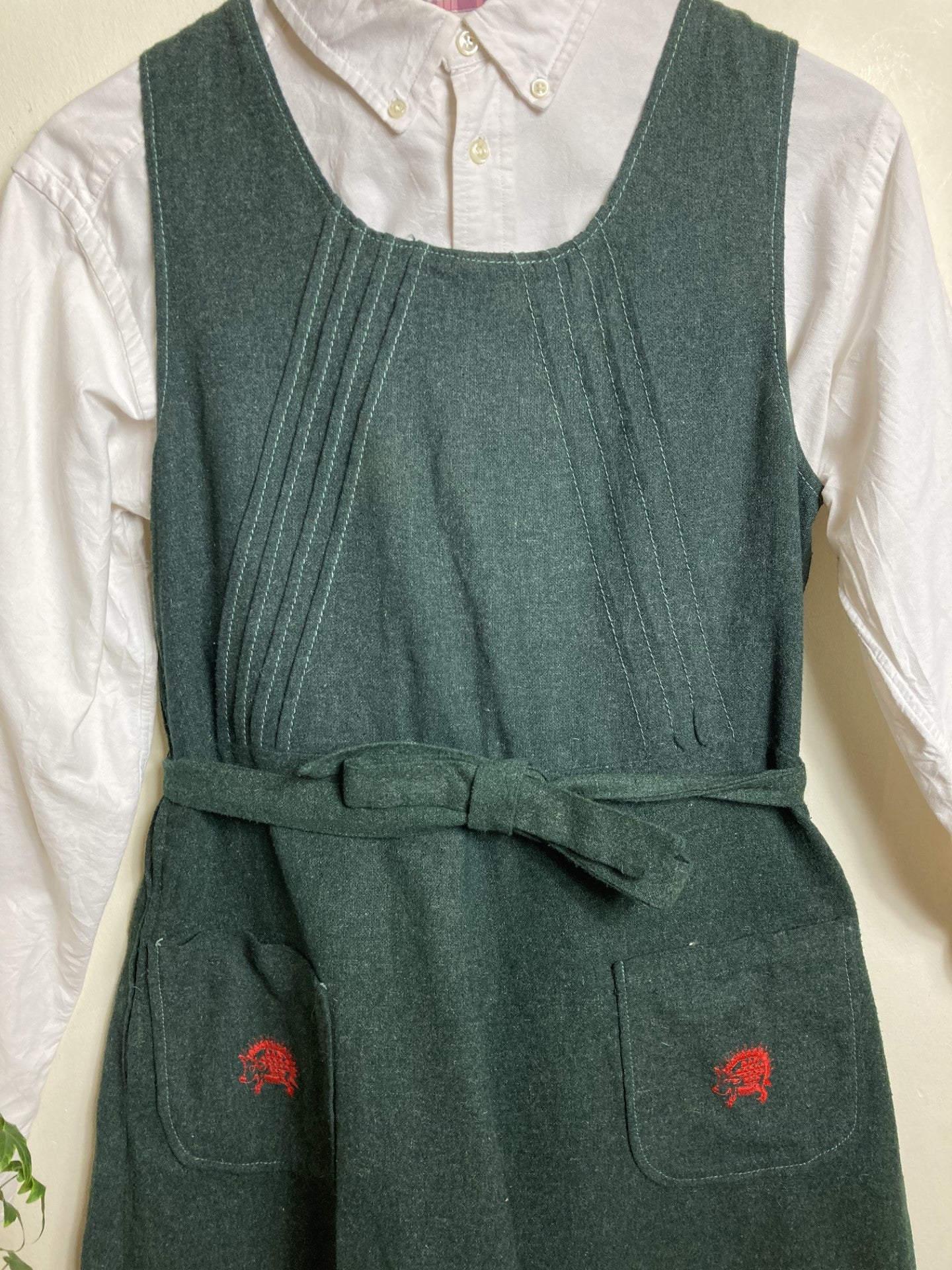 70s Overall Green Dress